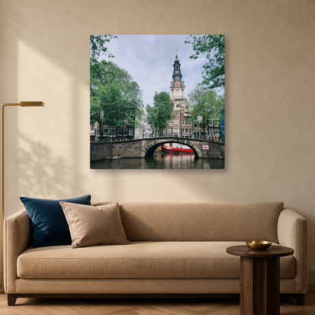 Tablou Canvas Pod Alb Minimalist, Arhitectură Modernă, Amsterdam, Olanda, Alb-Gri - IPCVCTY-581
