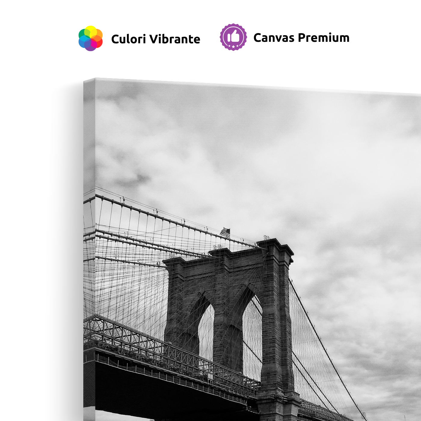 Tablou Canvas Podul Brooklyn din New York în Alb și Negru - IPCVBW-541-2