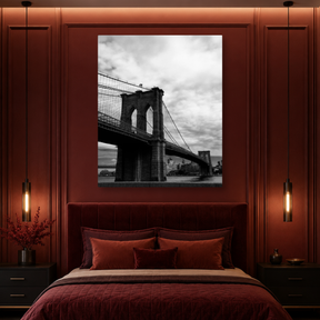 Tablou Canvas Podul Brooklyn din New York în Alb și Negru - IPCVBW-541