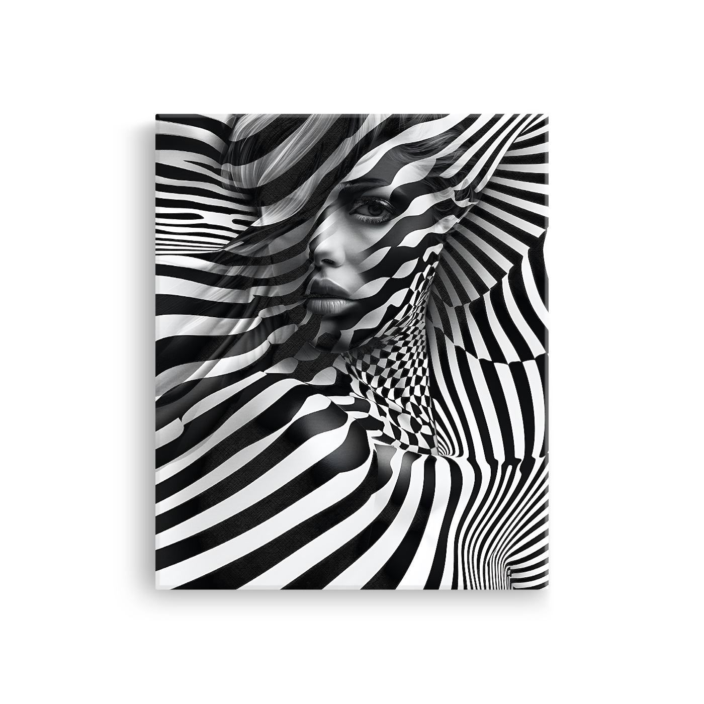 Tablou Canvas Portret Abstract de Femeie în Alb și Negru - IPCVBW-536-2