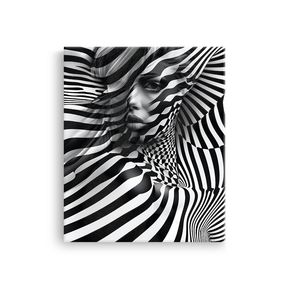 Tablou Canvas Portret Abstract de Femeie în Alb și Negru - IPCVBW-536-2