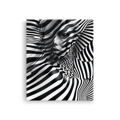 Tablou Canvas Portret Abstract de Femeie în Alb și Negru - IPCVBW-536-2
