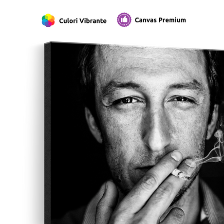 Tablou Canvas Portret Bărbat Fericit care Fumează - IPCVBW-540-4