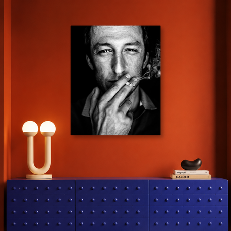Tablou Canvas Portret Bărbat Fericit care Fumează - IPCVBW-540
