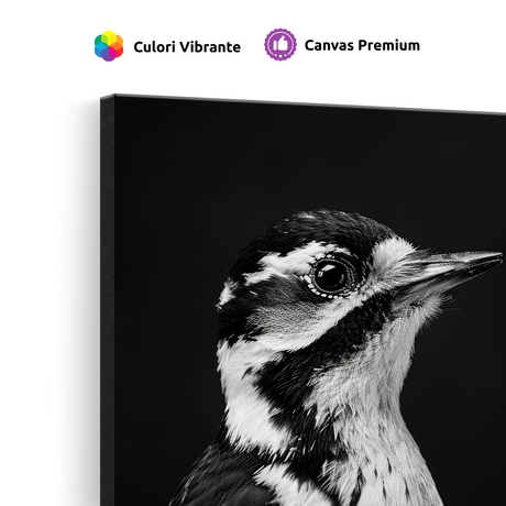 Tablou Canvas Portret Ciocănitoare Mare Alb Negru - IPCVBW-533-4