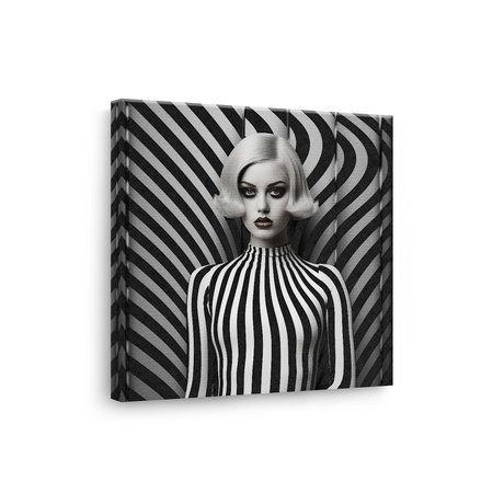 Tablou Canvas Portret Femeie Retro Alb-Negru - IPCVBW-552-3