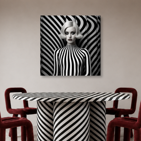 Tablou Canvas Portret Femeie Retro Alb-Negru - IPCVBW-552