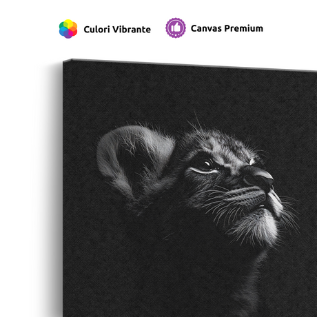 Tablou Canvas Portret Pui de Pisică în Alb și Negru - IPCVBW-550-4