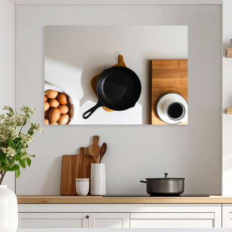 Tablou Canvas Preparare Mic Dejun, Decor Culinar Minimalist, Multicolor IPCVALI-366