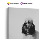 Tablou Canvas Pudel Stilat, Fotografie Artistică Monocromă, Alb-Negru