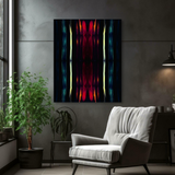 Tablou Canvas Reflexii Luminoase pe Sticlă, Abstract Modern, Roșu-Albastru IPCVABS-428