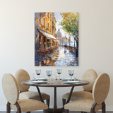 Tablou Canvas Strada Pitoreasca Insorita, Acuarela, Ocru-Albastru IPCVBST-19, Dining Room