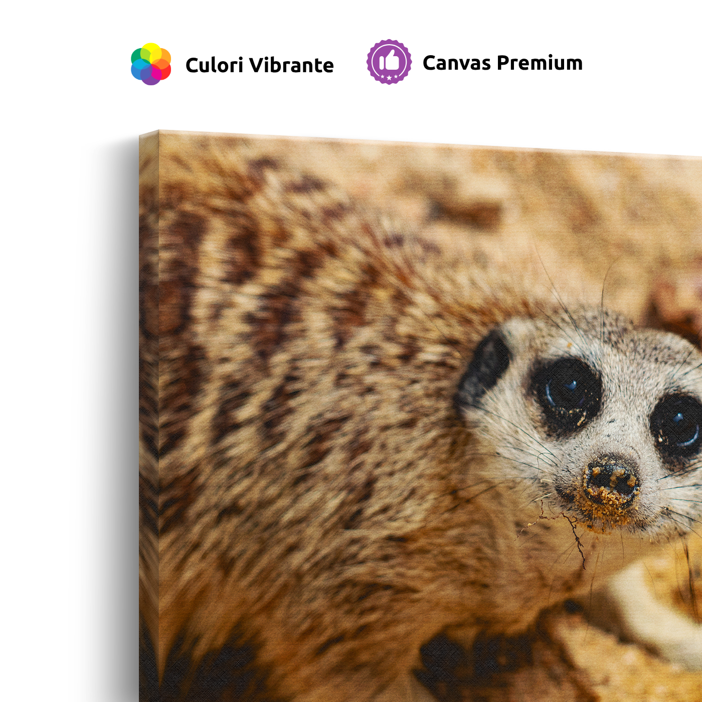 Tablou Canvas Suricată în Nisip, Compoziție Fotografică Naturală, Maro-Bej