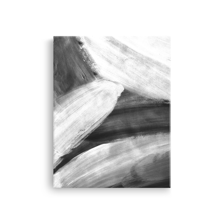 Tablou Canvas Valuri Abstracte Monocrome, Expresionist, Alb-Negru IPCVBST-16, Fata