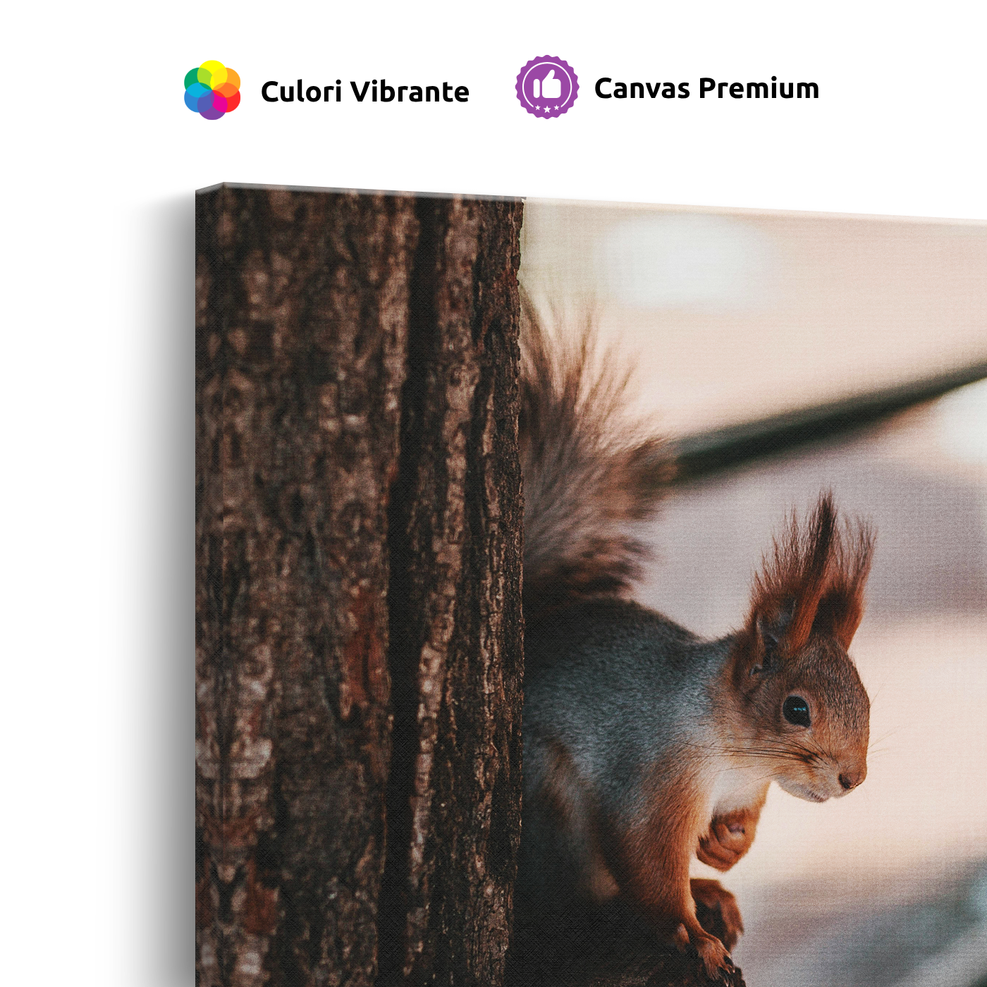 Tablou Canvas Veveriță în Cadru Forestier, Estetică Fotografică Naturală, Maro-Bej