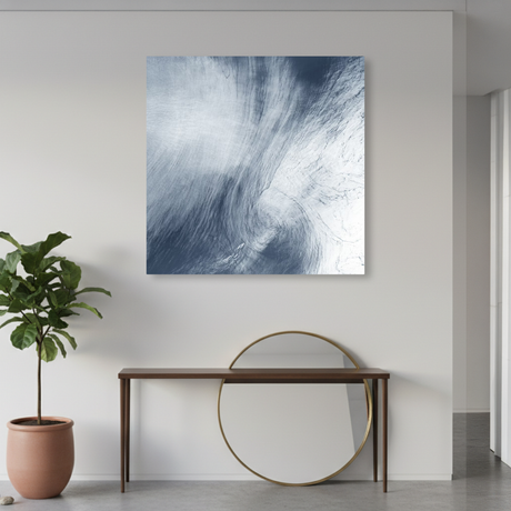 Tablou Canvas Vortex pe Cer, Artă Abstractă, Albastru-Alb IPCVABS-446