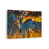 Tablou Canvas Zebre în Savana Africană, Wildlife Natural, Galben-Verde