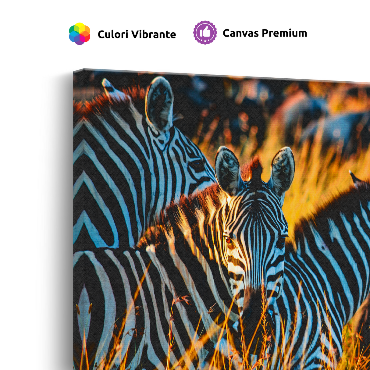 Tablou Canvas Zebre în Savana Africană, Wildlife Natural, Galben-Verde