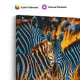 Tablou Canvas Zebre în Savana Africană, Wildlife Natural, Galben-Verde