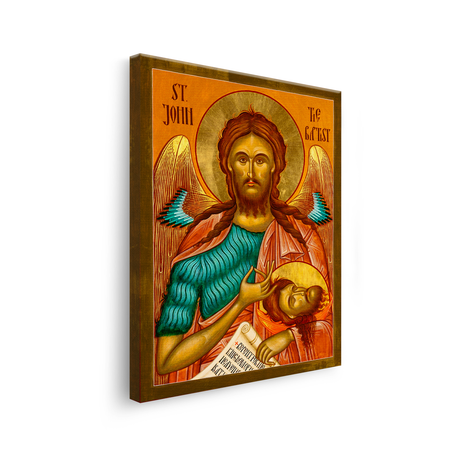 Tablou Canvas Icoană Ortodoxă Sfântul Ioan Botezătorul și Îngerul Deșertului, Tăierea Capului Sfântului Ioan Botezătorul